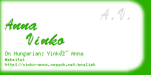 anna vinko business card